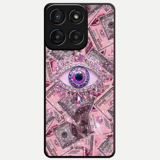  Money Eye Luxe Glass Case For Moto Edge 60 Fusion back cover – full design glossy printed glass finish