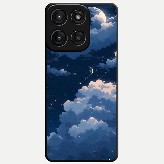  Moon Dream Haze Glass Case For Moto Edge 60 Fusion back cover – full design glossy printed glass finish