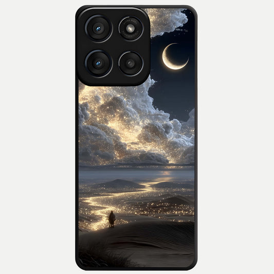  Moonlight Spark Path Glass Case For Moto Edge 60 Fusion back cover – full design glossy printed glass finish