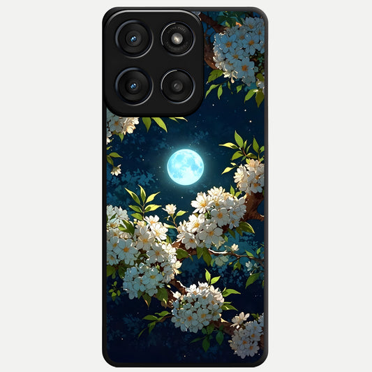  Moonlit Blossom Dream Glass Case For Moto Edge 60 Fusion back cover – full design glossy printed glass finish