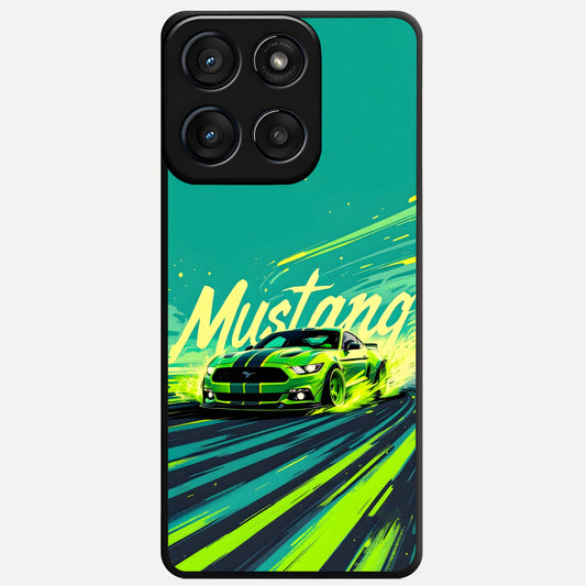  Mustang Bang Glass Case For Moto Edge 60 Fusion back cover – full design glossy printed glass finish