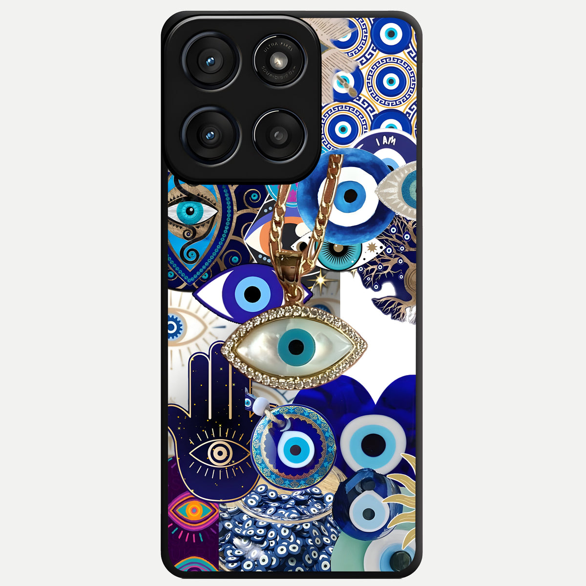  Mystic Charm Eye Glass Case For Moto Edge 60 Fusion back cover – full design glossy printed glass finish