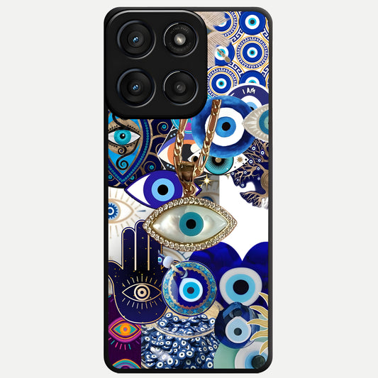  Mystic Charm Eye Glass Case For Moto Edge 60 Fusion back cover – full design glossy printed glass finish