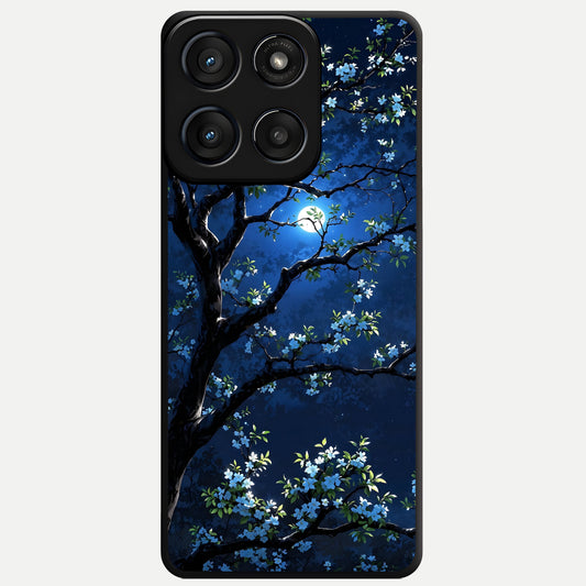  Mystic Floral Night Glass Case For Moto Edge 60 Fusion back cover – full design glossy printed glass finish