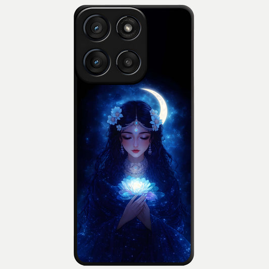  Mystic Moon Queen Glass Case For Moto Edge 60 Fusion back cover – full design glossy printed glass finish