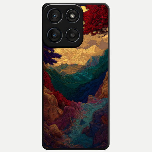  Mystic Valley Light Glass Case For Moto Edge 60 Fusion back cover – full design glossy printed glass finish