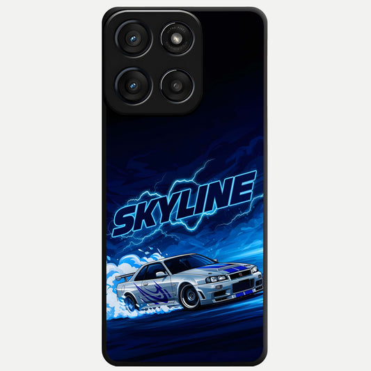  Neon Drift Beast Glass Case For Moto Edge 60 Fusion back cover – full design glossy printed glass finish