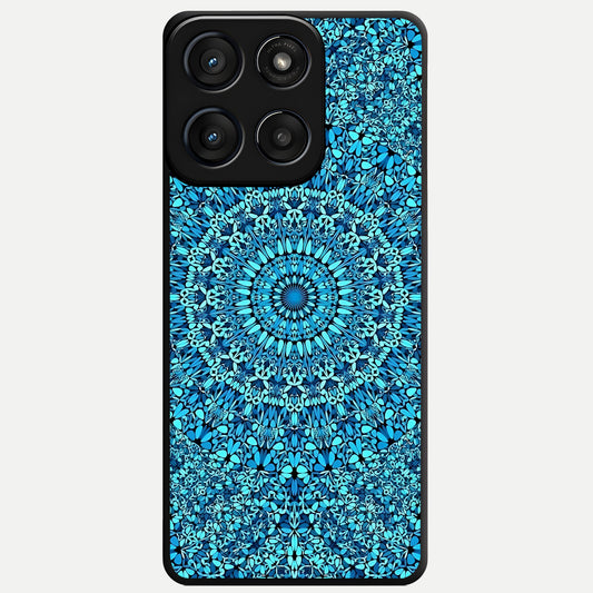  Ocean Bloom Mandala Glass Case For Moto Edge 60 Fusion back cover – full design glossy printed glass finish