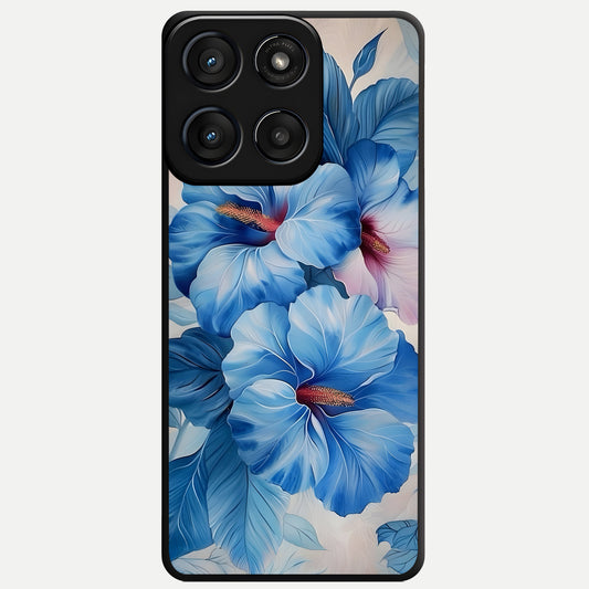 Ocean Hibiscus Grace Glass Case For Moto Edge 60 Fusion back cover – full design glossy printed glass finish