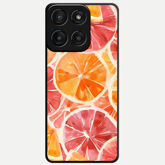  Orange Fruits Pattern Glass Case For Moto Edge 60 Fusion back cover – full design glossy printed glass finish