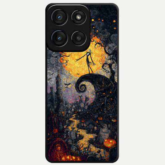  Pumpkin Moonlight Tale Glass Case For Moto Edge 60 Fusion back cover – full design glossy printed glass finish