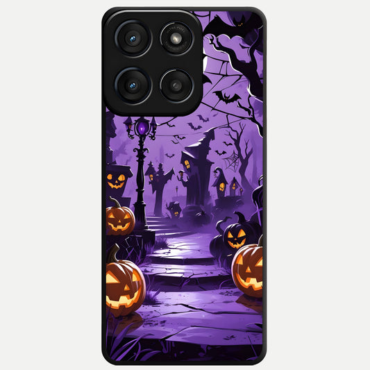  Pumpkin Patch Halloween Glass Case For Moto Edge 60 Fusion back cover – full design glossy printed glass finish