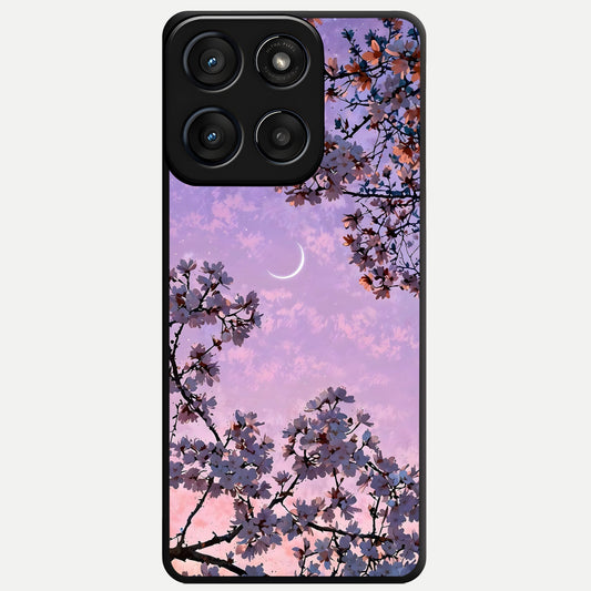  Purple Serenity Moon Glass Case For Moto Edge 60 Fusion back cover – full design glossy printed glass finish