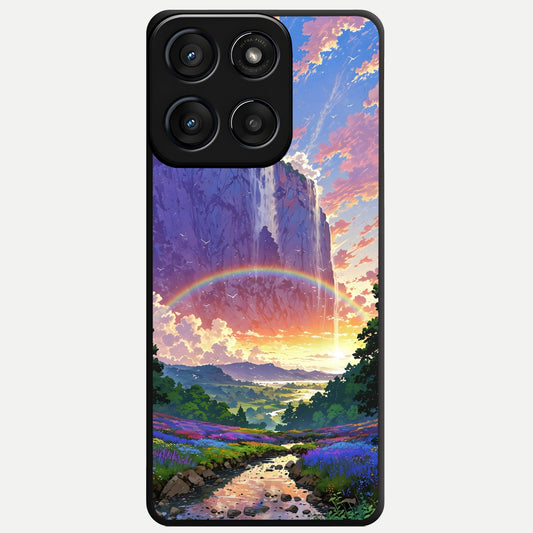  Rainbow Valley Dream Glass Case For Moto Edge 60 Fusion back cover – full design glossy printed glass finish