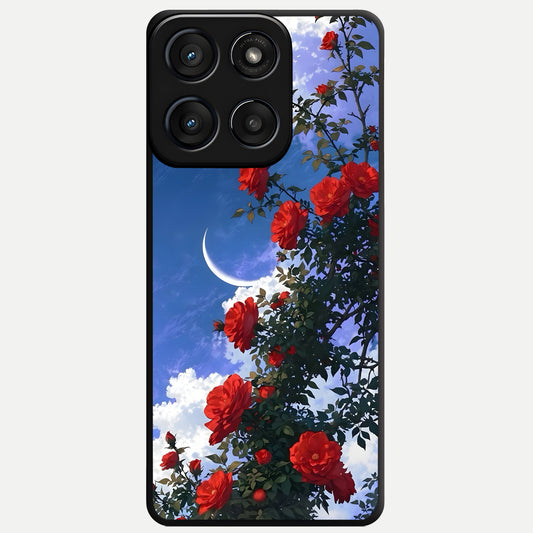  Rose Drift Flowers Glass Case For Moto Edge 60 Fusion back cover – full design glossy printed glass finish