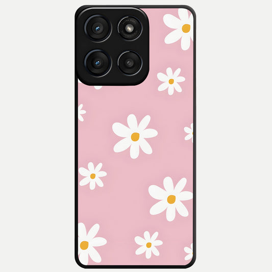  Soft Daisy Bliss Glass Case For Moto Edge 60 Fusion back cover – full design glossy printed glass finish