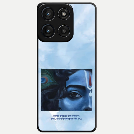  Spiritual Krishna Glass Case For Moto Edge 60 Fusion back cover – full design glossy printed glass finish