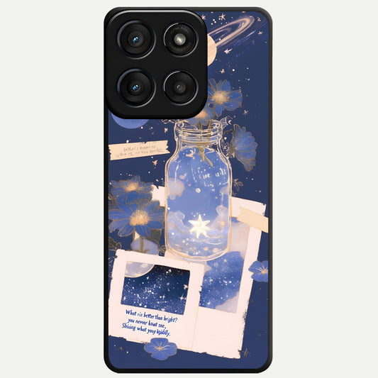  Starlit Cosmic Jar Glass Case For Moto Edge 60 Fusion back cover – full design glossy printed glass finish