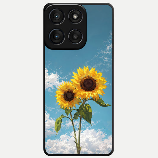  Sunlit Daisy Glow Glass Case For Moto Edge 60 Fusion back cover – full design glossy printed glass finish