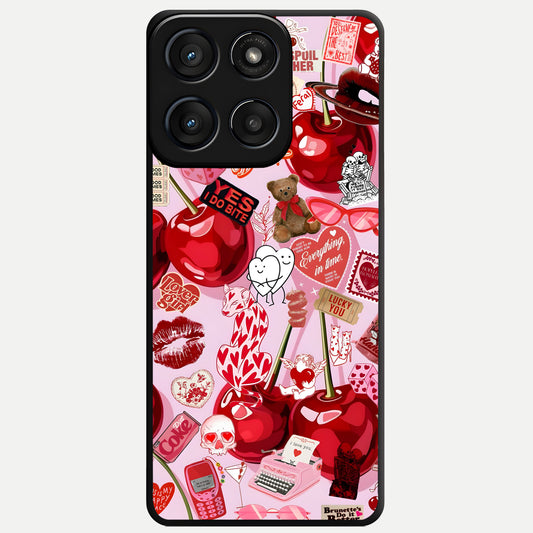  Sweet Cherry Chaos Glass Case For Moto Edge 60 Fusion back cover – full design glossy printed glass finish
