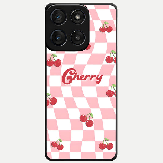  Sweet Cherry Vibes Glass Case For Moto Edge 60 Fusion back cover – full design glossy printed glass finish