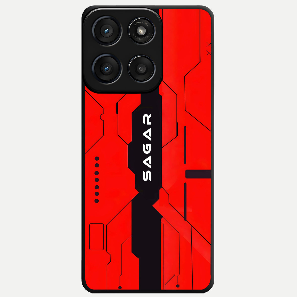  Voltage Rise CYBERPUNK Custom Name Glass Case For Moto Edge 60 Fusion back cover – personalized glossy printed glass finish