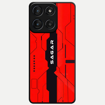  Voltage Rise CYBERPUNK Custom Name Glass Case For Moto Edge 60 Fusion back cover – personalized glossy printed glass finish