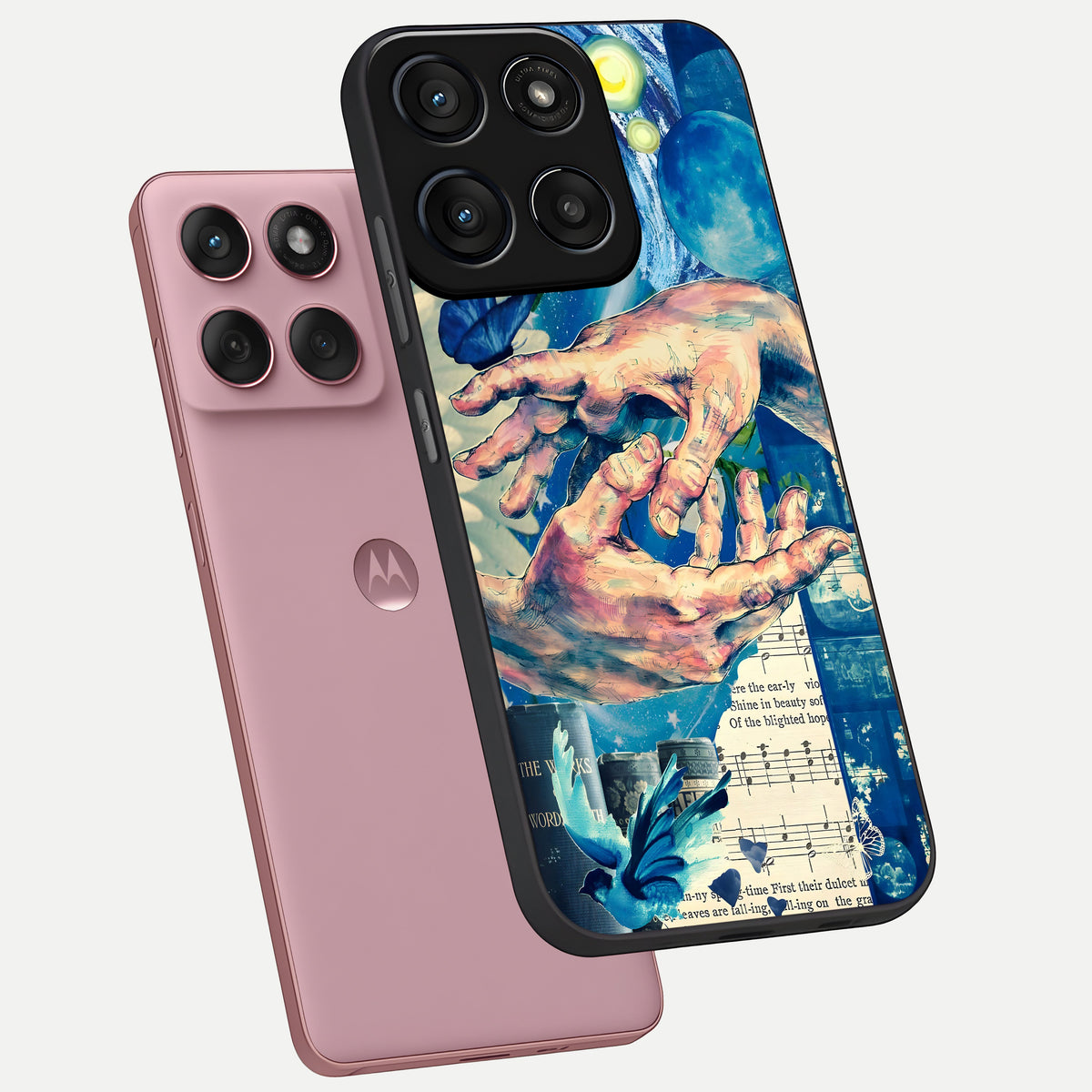  Aesthetic Divider phone case For Moto Edge 60 Fusion showing premium glass back cover with detailed artwork