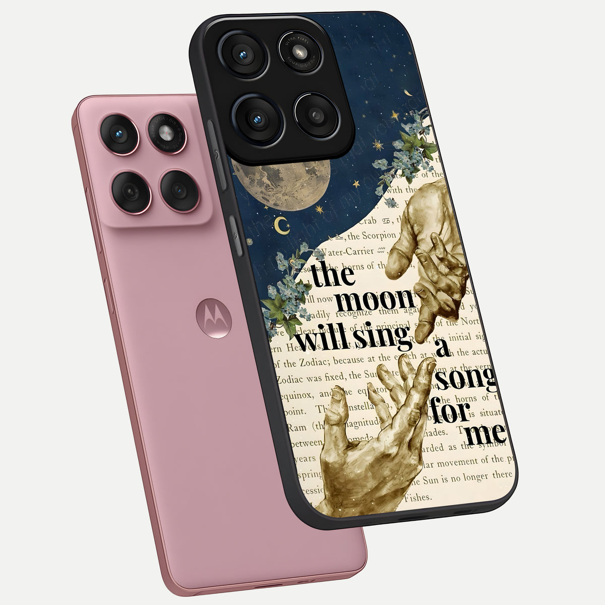  Aesthetic Divine phone case For Moto Edge 60 Fusion showing premium glass back cover with detailed artwork