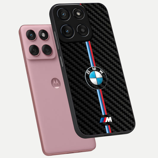  BMW Pattern phone case For Moto Edge 60 Fusion showing premium glass back cover with detailed artwork