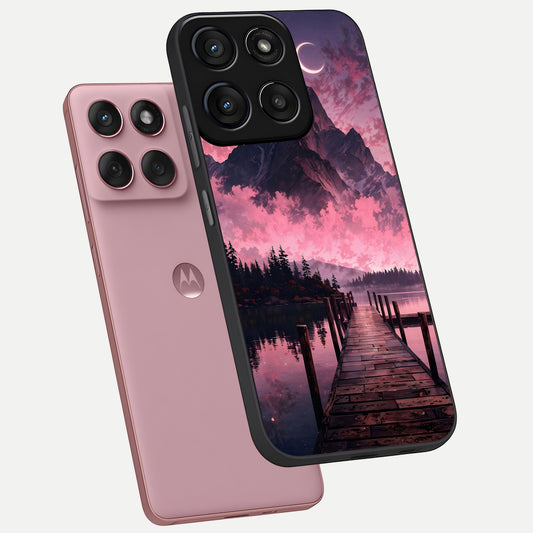  Beautiful Mountain View phone case For Moto Edge 60 Fusion showing premium glass back cover with detailed artwork