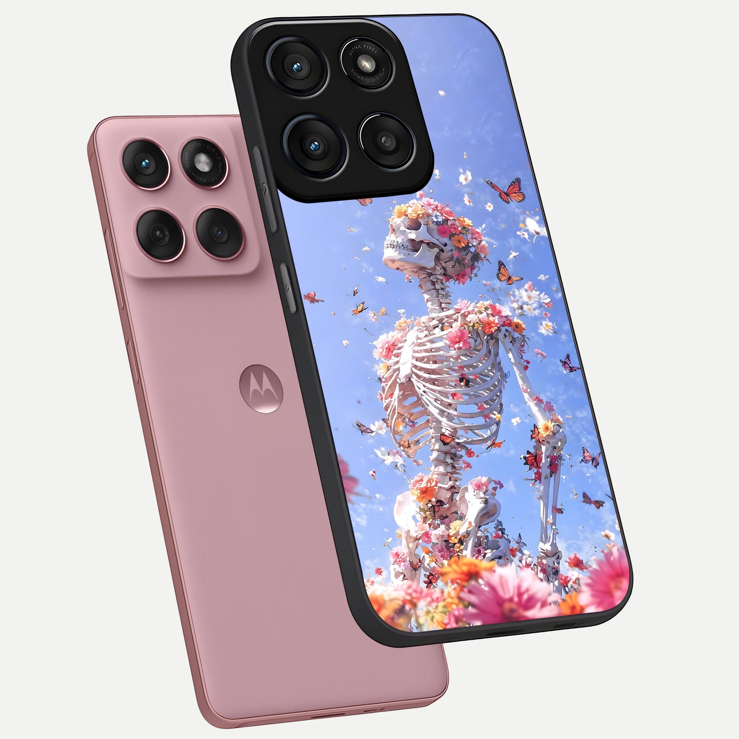  Bloom Beyond Bones phone case For Moto Edge 60 Fusion showing premium glass back cover with detailed artwork