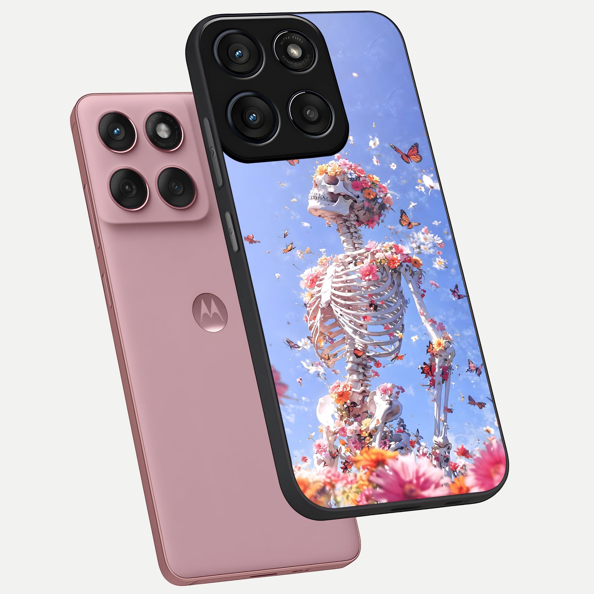  Bloom Beyond Bones phone case For Moto Edge 60 Fusion showing premium glass back cover with detailed artwork