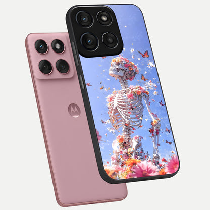  Bloom Beyond Bones phone case For Moto Edge 60 Fusion showing premium glass back cover with detailed artwork