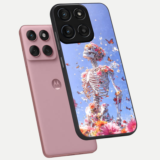  Bloom Beyond Bones phone case For Moto Edge 60 Fusion showing premium glass back cover with detailed artwork