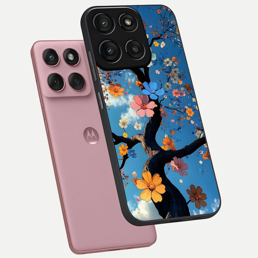  Blossom Dream Sky phone case For Moto Edge 60 Fusion showing premium glass back cover with detailed artwork