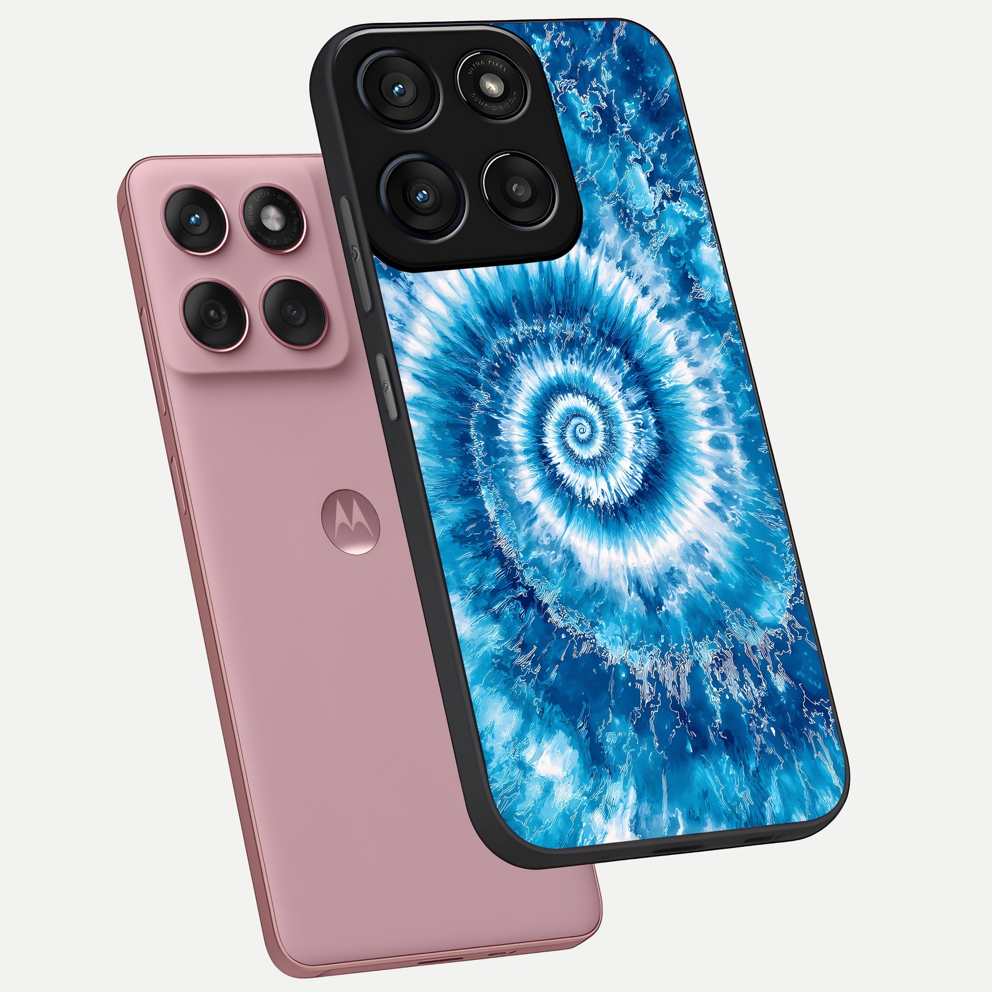  Blue Galaxy Wave phone case For Moto Edge 60 Fusion showing premium glass back cover with detailed artwork