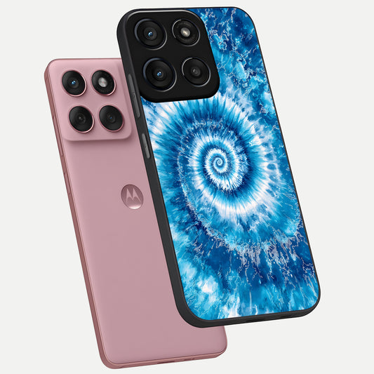  Blue Galaxy Wave phone case For Moto Edge 60 Fusion showing premium glass back cover with detailed artwork