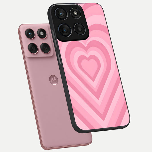 Blush Heart Waves phone case For Moto Edge 60 Fusion showing premium glass back cover with detailed artwork