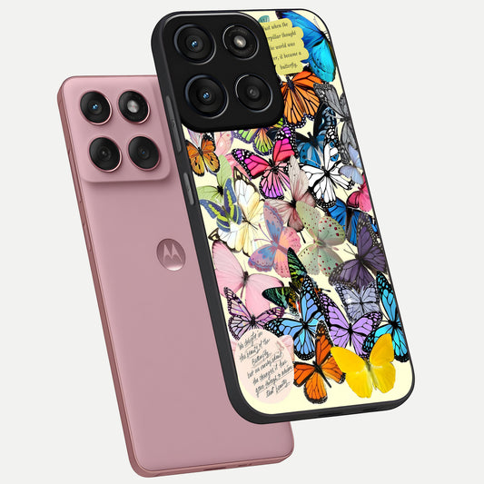  Butterflies Petal Dream phone case For Moto Edge 60 Fusion showing premium glass back cover with detailed artwork