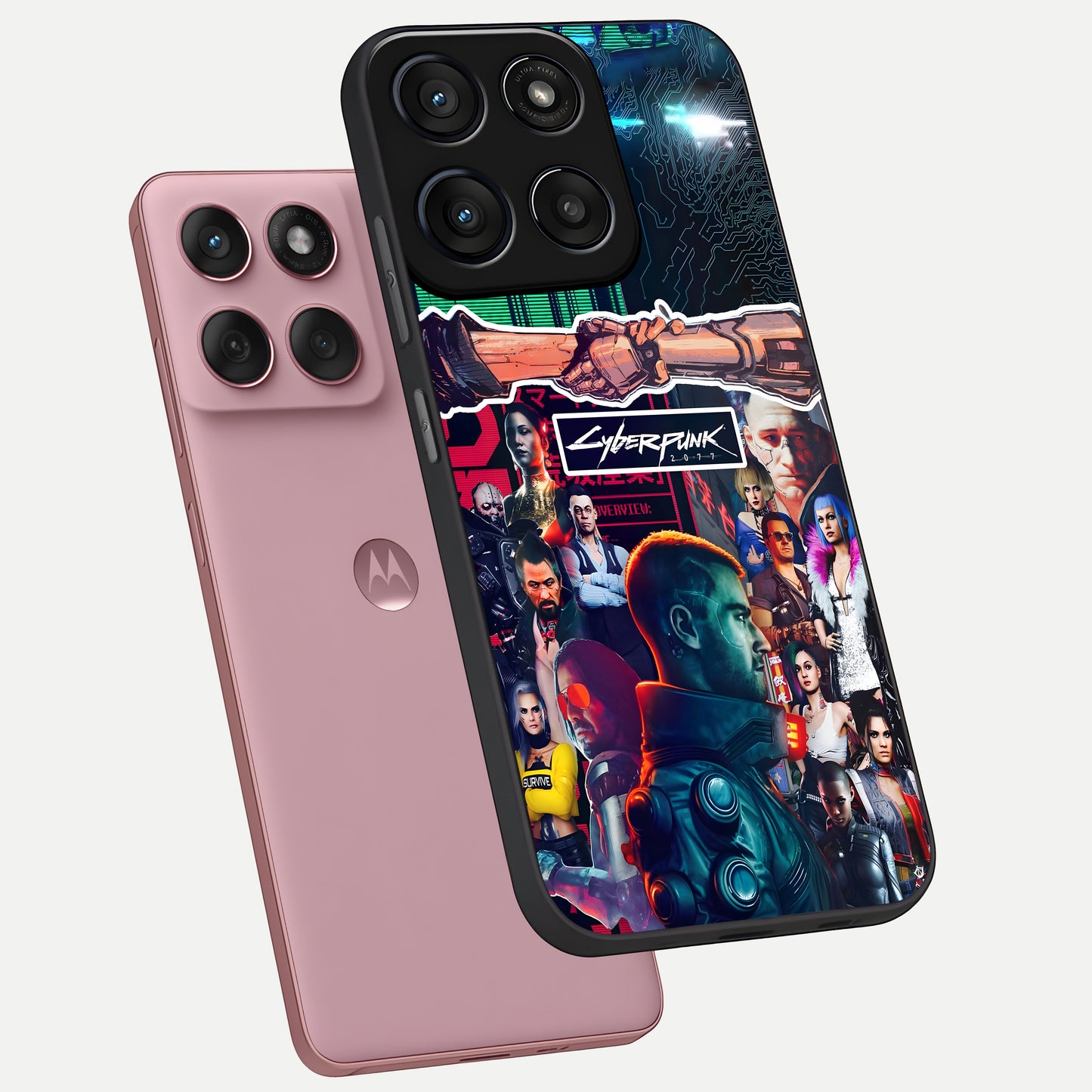  CYBERPUNK Legacy phone case For Moto Edge 60 Fusion showing premium glass back cover with detailed artwork
