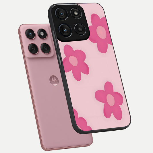  Candy Bloom Dreams phone case For Moto Edge 60 Fusion showing premium glass back cover with detailed artwork