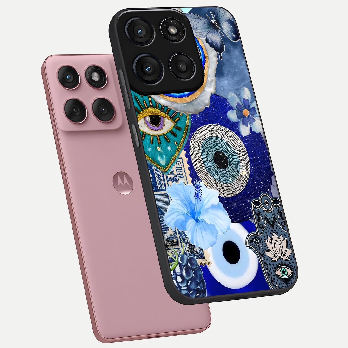  Celestial Blue Vision phone case For Moto Edge 60 Fusion showing premium glass back cover with detailed artwork