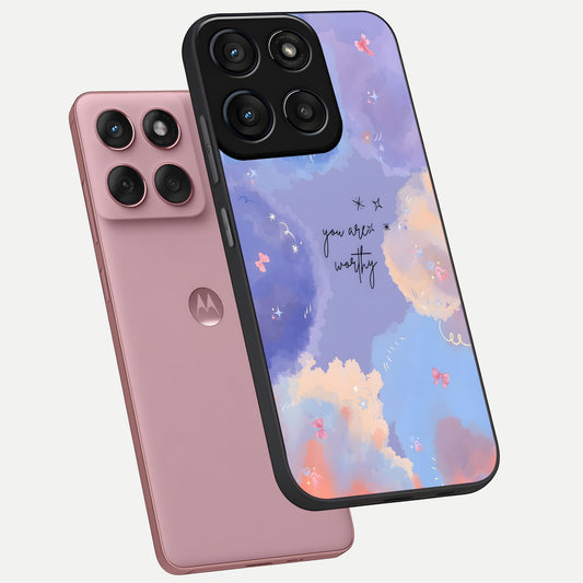  Celestial Cloud Magic phone case For Moto Edge 60 Fusion showing premium glass back cover with detailed artwork