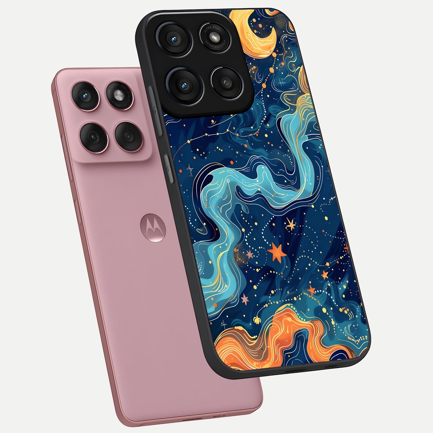  Celestial Dream Flow phone case For Moto Edge 60 Fusion showing premium glass back cover with detailed artwork