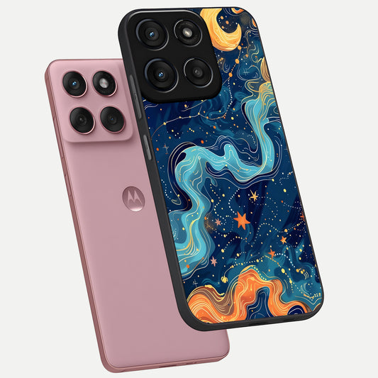  Celestial Dream Flow phone case For Moto Edge 60 Fusion showing premium glass back cover with detailed artwork