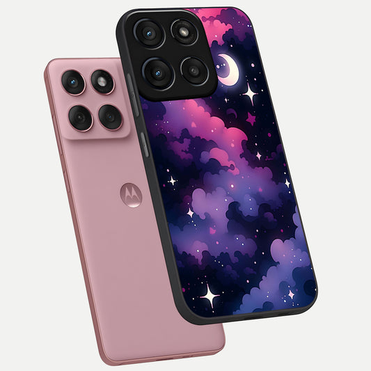  Celestial Moon Magic phone case For Moto Edge 60 Fusion showing premium glass back cover with detailed artwork