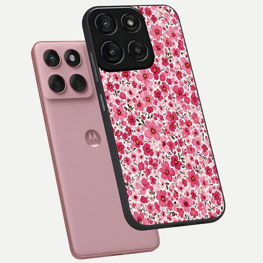  Cherry Blossom Charm phone case For Moto Edge 60 Fusion showing premium glass back cover with detailed artwork