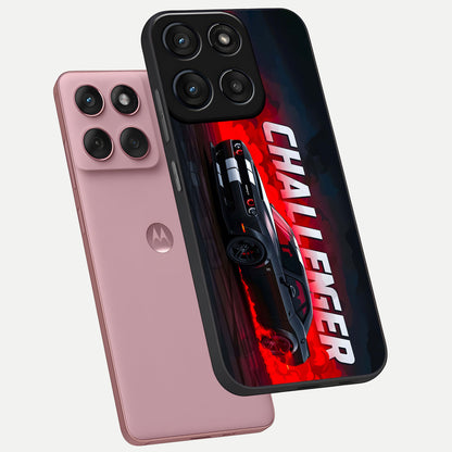  Crimson Challenger Fury phone case For Moto Edge 60 Fusion showing premium glass back cover with detailed artwork