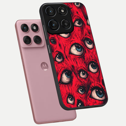  Crimson Watch Eyes phone case For Moto Edge 60 Fusion showing premium glass back cover with detailed artwork